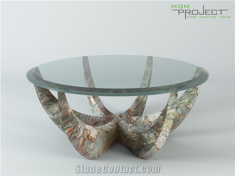 Fusion Quartzite Glass Table Base