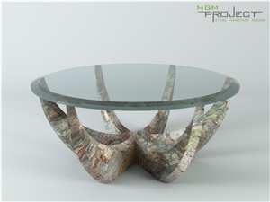 Fusion Quartzite Glass Table Base