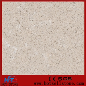 Beige Quartz Stone Slabs for Interior Decor Floor Tiles with High Gloss and Hardness