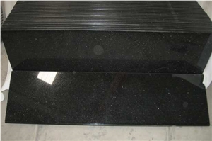 Black Galaxy Granite Stone Polished Flamed Brushed Bullnosed Step,Stair Treads,Risers,Staircase