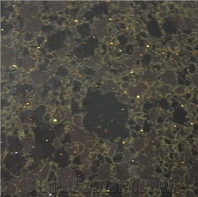 Brown Artificial Quartz Stone Slab/Double Color Particle Engineered Quartz Stone/Floor & Wall Tile/Wall Covering/Floor Covering/Polished Surface