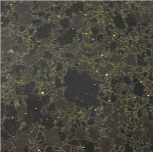 Brown Artificial Quartz Stone Slab/Double Color Particle Engineered Quartz Stone/Floor & Wall Tile/Wall Covering/Floor Covering/Polished Surface