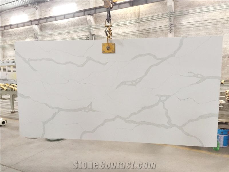 Calacatta Statuario Quartz Stone Slab/Quartz Stone Slab/Engineered Stone Slab/Artificial Stone Slab for Bench Tops, Splash Backs, Wall Panelling and Many Other Domestic and Commercial Applications
