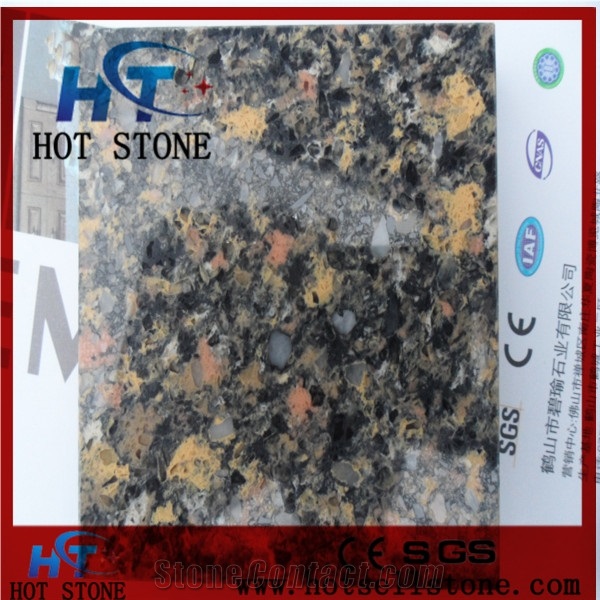 Lls5004 Engineered Quartz Stone-Double Color,Black Quartz Slabs & Tiles