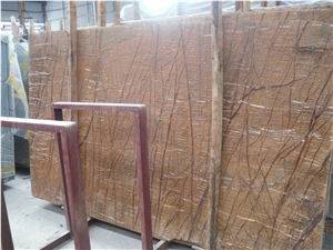 Top Quality Polished Rainforest Brown,Gold Marble Slabs Tiles for Walling, Flooring