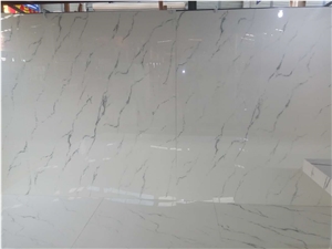 White Artificial Crystallized Stone Slab/Quartz Stone/Engineered Stone Slab/Artificial Stone Slab for Bench Tops, Splash Backs, Wall Panelling and Many Other Domestic and Commercial Applications