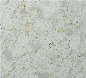 White Artificial Quartz Stone Tile & Slab with Double Color Particle/Engineered Quartz Stones/Manmade Stone/Cut to Size/Engineered Tiles/Floor & Wall Covering/Polished Surface/Decoration
