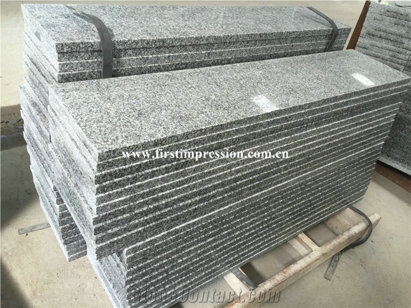 China G603 Grey Granite/Sesame White Granite/Cheap Bianco Crystal Granite in Stairs Steps with Anti Slip/Beveled Long Edge/Treads and Risers/Natural Building Stone Interior