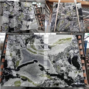 High Quality White Beauty Marble Tiles & Slabs/Ice Connect Marble/White Beauty Green Marble/Ice Gree/China Green Marble/Green Marble Slabs & Tiles/Floor Marble Wall Marble/Green Marble Big Slabs