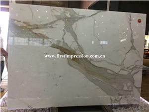 Hot Sale Italian Calacatta Gold White Marble/Calaeatta Marble Tiles & Slabs/Italy White Marble Wall Covering Tiles/Project Building Stone Material/Floor Covering Tiles