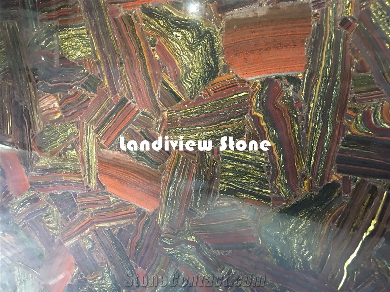Iron Red Slabs and Tiles, Semiprecious Stone Slabs and Tiles