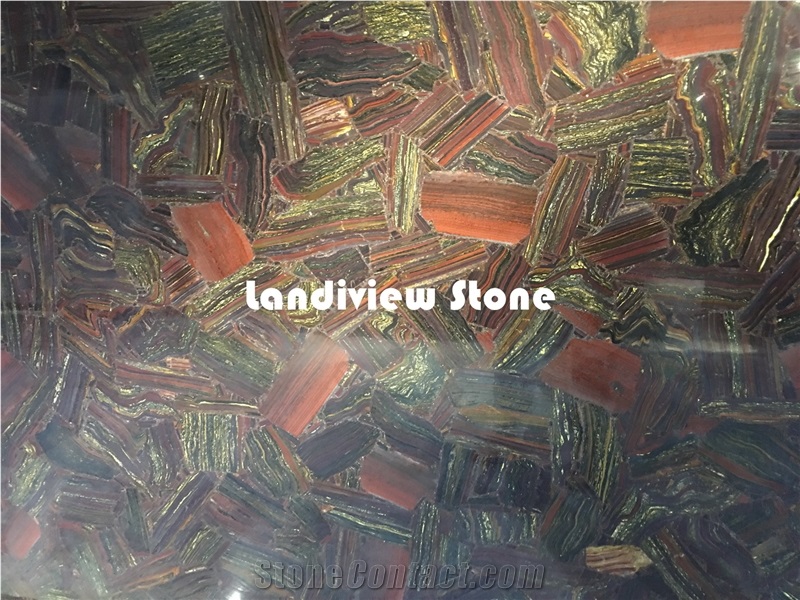 Iron Red Slabs and Tiles, Semiprecious Stone Slabs and Tiles