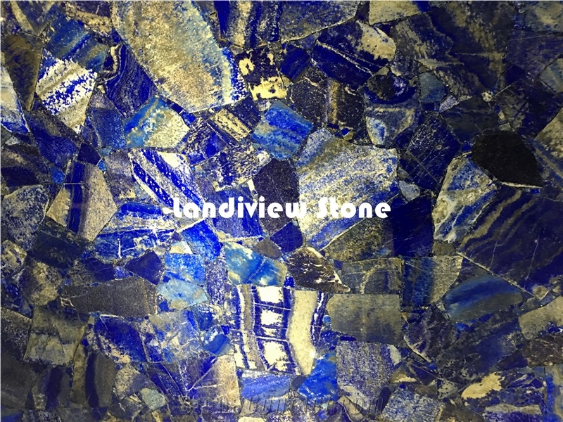 Semiprecious Gemstone Lapis Lazuli Slabs Wall Panels