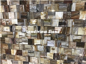 Multicolor Petrifield Wood Slabs and Tiles, Semiprecious Stone Slabs and Tiles