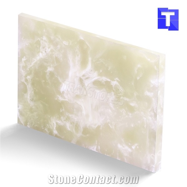 Artificial Resin Crystal Green Marble Wall Panel,Floor Tiles Solid Surface Glass Alabaster Stone for Bar Tops,Reception Table Desk,Hotel Counter Tops Design,Interior Engineered Stone Manufacture