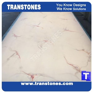 Artificial White Marble Wall Construction Materials Solid Surface Slab Cut to Size Tiles for Interial Ceiling,Floor Covering Pattern,Polished Translucent Backlit Glass Stone