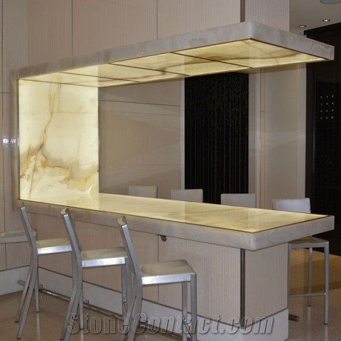 Best Solid Surface Translucent, How To Make A Onyx Bar Countertop