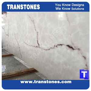 Bianco Carrara Solid Surface White Marble Slabs Translucent Backlit Wall Panel,Ceiling,Floor Covering Engineered Glass Stone for Interior Furniture Material