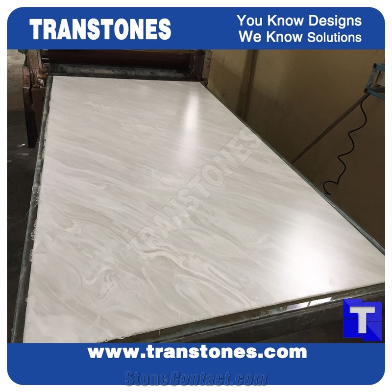 Bianco Juparana Solid Surface Marble Faux Artificial Glass Stone Slabs Tiles for Countertops,Interior Building Material