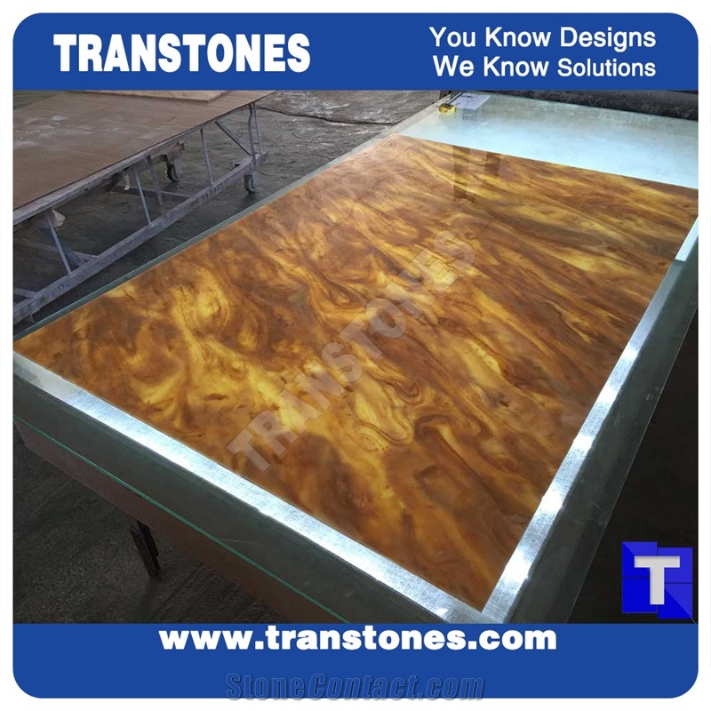 Cheap Price Solid Surface Translucent Golden Paradiso Artificial Marble Slabs Polished High Gloss,Engineered Stone Yellow Tile Sheet Wall Panel Cladding,Floor Covering Interior Glass Resin Stone