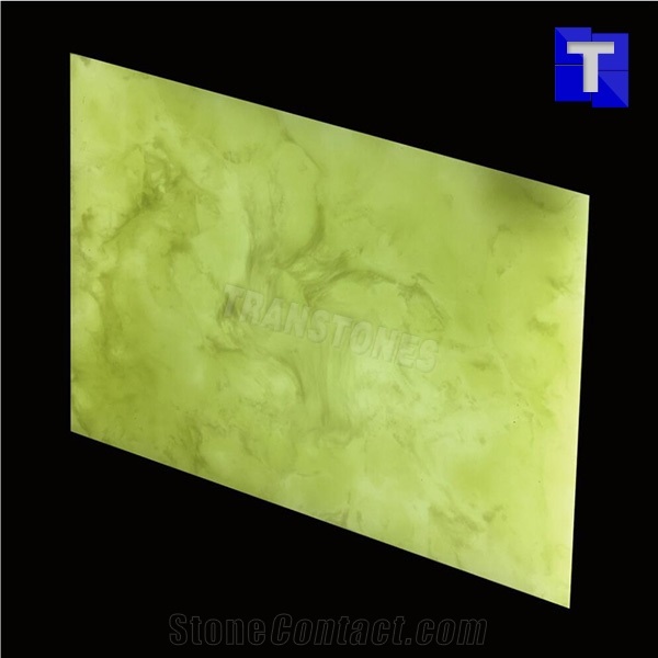 Danby Green Translucent Backlit Onice Artificial Onyx Tile,Engineered Stone Alabaster Tiles Slabs for Tabletop Bar Tops Cladding,Wall Panel,Glass Stone