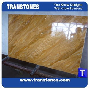 Good Price Solid Surface Translucent Golden Paradiso Artificial Marble Slabs Polished High Gloss,Engineered Stone Yellow Tile Sheet Wall Panel Cladding,Floor Covering Interior Stone
