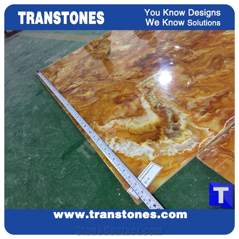 Good Quality Giallo Acrylic Gold Dragon Rainbow Onyx Slabs Tile Cut to Size Wall Cladding,Floor Cover Pattern Sheet
