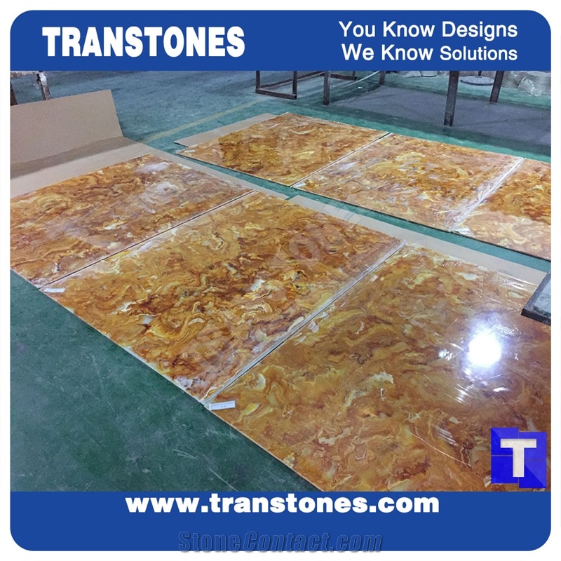 Good Quality Giallo Acrylic Gold Dragon Rainbow Onyx Slabs Tile Cut to Size Wall Cladding,Floor Cover Pattern Sheet