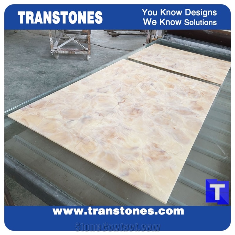 Honed Solid Surface Artficial Arzo Giallo Marble Slabs Tile Panel