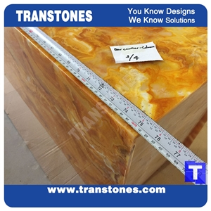Manufacture Solid Surface Golden Spray Chain Artificial Marble Panel Slabs Tiles for Table,Engineered Stone Arobo Dune Yellow Glass Resin Stone Good Quality