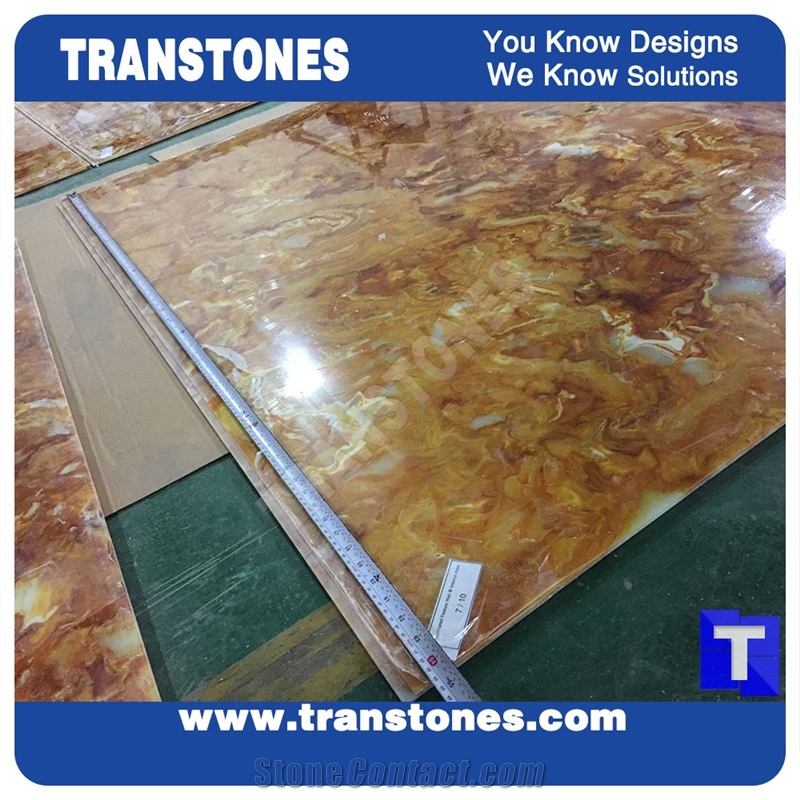 Manufacture Solid Surface Golden Spray Chain Artificial Marble Panel Slabs Tiles for Table,Engineered Stone Arobo Dune Yellow Glass Resin Stone