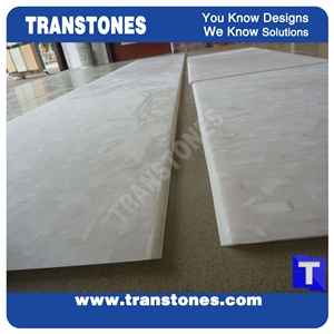 Mother Of Pearl Sea Shell White Marble Look Artificial Stone Slab for Islands Top,Kitchen Bar Top,Office Conference Table Tops Project Material
