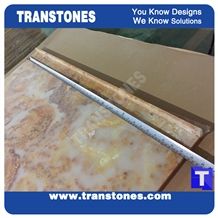 Processing Show Solid Surface Fossi Arobo Dune Artificial Marble Bar Top,Golden Yellow Chain Reception Countertops High Gloss Polished for Office,Hotel Decor Interior Glass Resin Stone