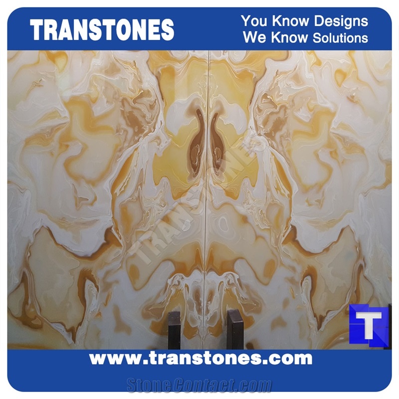 Red Dragon Solid Surface Onyx Wall Cladding Panel Floor Covering Tiles Solid Surface Translucent Backlit Cream Resin Glass Alabaster Stone for Bar Tops,Reception Table