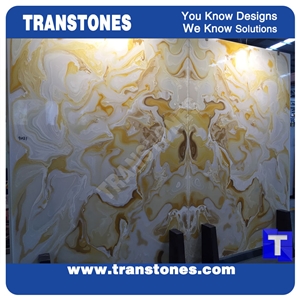 Red Dragon Solid Surface Onyx Wall Cladding Panel Floor Covering Tiles Solid Surface Translucent Backlit Cream Resin Glass Alabaster Stone for Bar Tops,Reception Table