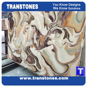 Rusty Spray Wave Ivory Beige Artificial Beige Onyx Wall Cladding Panel Floor Covering Tiles Vein Cut Solid Surface Translucent Backlit Cream Resin Glass Alabaster Stone for Bar Tops,Reception Table