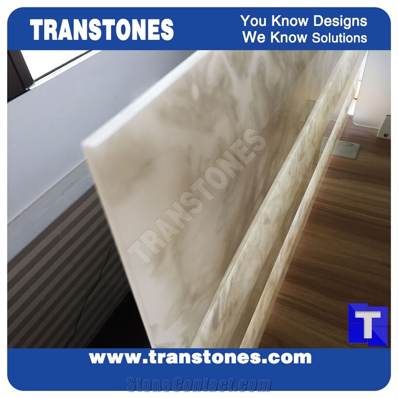 Solid Surface Artificial Grey Onyx Alabaster Slab Laminated Tile Wall Panel Cladding,Floor Cover Paving Translucent Backlit Engineered Stone
