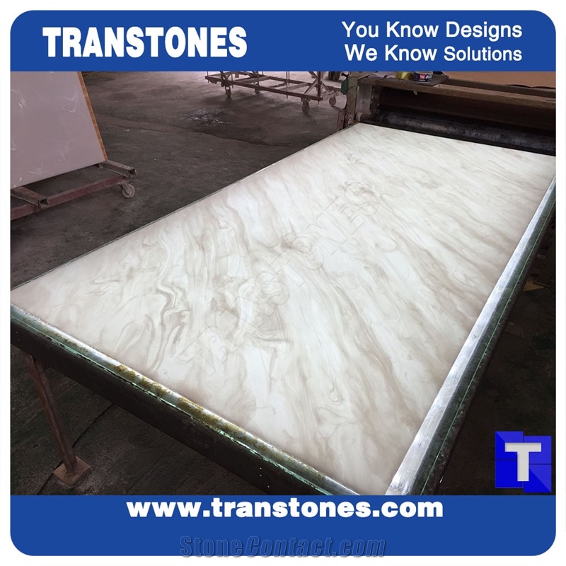 Solid Surface Artificial White Silver Juparana Faux Marble Slabs Tile Wall Panel Floor Paving,Ceiling Sheet Interior Furniture Transclucent Backlit China Manufacture