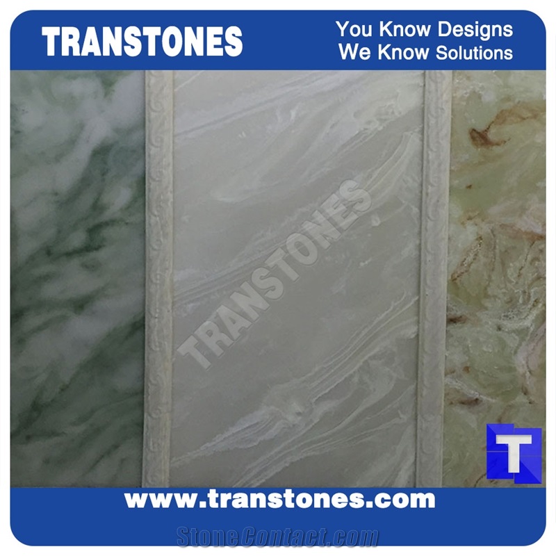 Solid Surface Artificial White Silver Juparana Faux Marble Slabs Tile Wall Panel Floor Paving,Ceiling Sheet Interior Furniture Transclucent Backlit