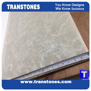 Solid Surface Delicate Cream Faux Marble Slabs Tile Walling,Ceiling Panel,Floor Covering Artifcial Stones Resin Glass Stone for Interior Furniture Material