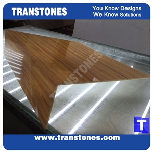 Solid Surface Imperial Wooden Vien Faux Honey Onyx Slabs,Tile Wall Panel,Engineered Stone Artificial Fossi Yellow Wood Grain Resin Glass Stone Translucent Backlit Alabaster Ceiling Tiles