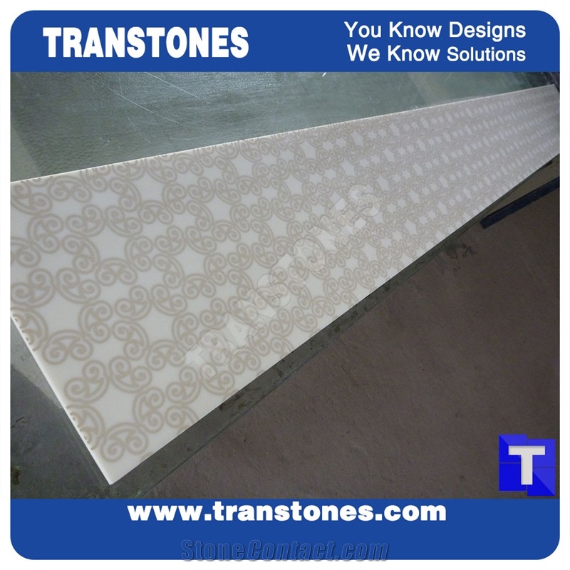 Solid Surface Stone Artificial Marble Waterjet Medallion Carved Cnc Tiles Slabs for Wall Panel Cladding,Hotel Floor Covering,Interior Building Stone