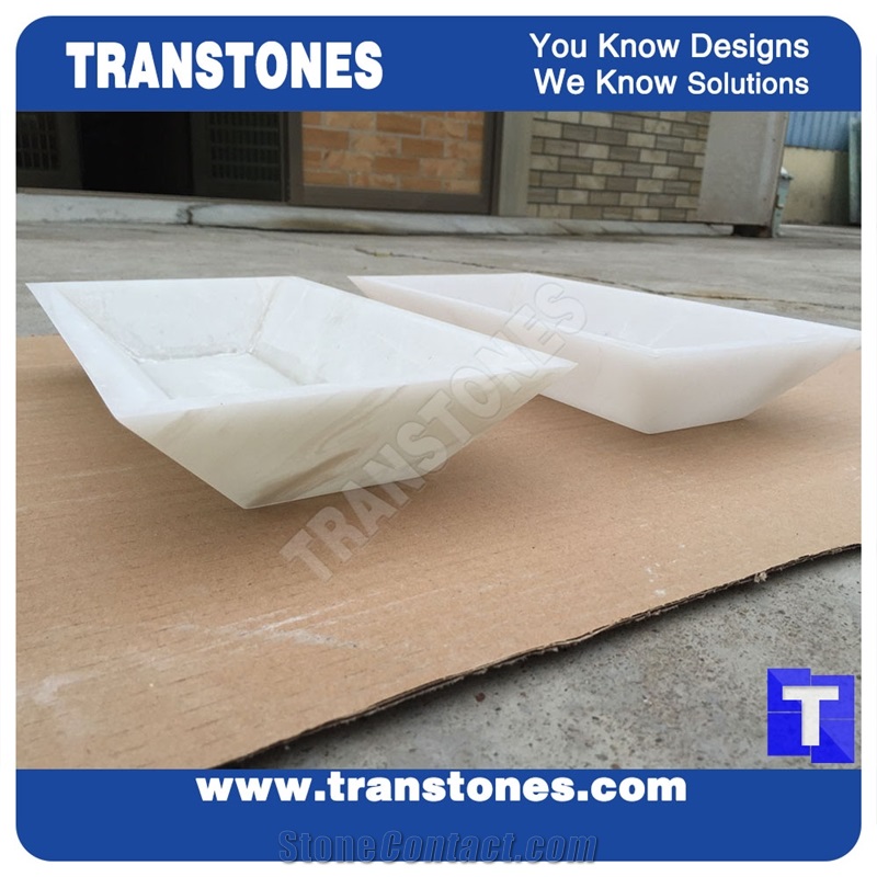 Solid Surface White Marble Artificial Stone Wall Corner Panel, Laminated Glass Shaped Stone Walling Panel Carved