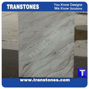 Translucent Bianco Juparana Solid Surface Marble Faux Artificial White Glass Stone Slabs Tiles for Countertops,Interior Building Material Customzied
