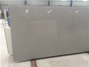 Artificial Quartz Stone B1104 Pure Grey Mirror Solid Surfaces Polished Slabs & Tiles Engineered Stone for Hotel Kitchen Counter Top Walling Panel Environmental Building Materials