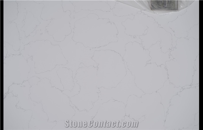 Artificial Quartz Stone B3421 Ivory White Solid Surfaces Polished Slabs & Tiles Engineered Stone for Hotel Kitchen Counter Top Walling Panel Environmental Building Materials