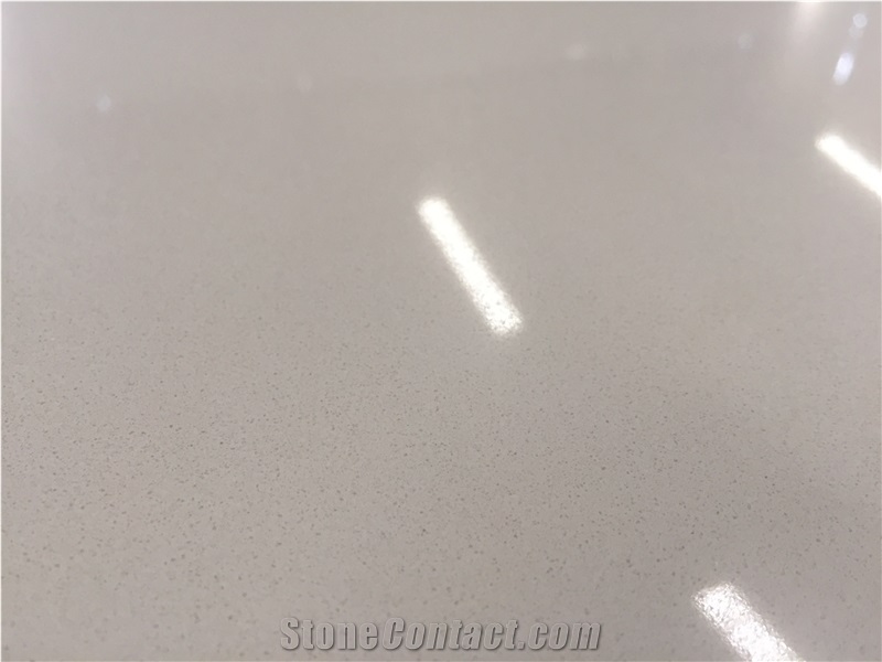 Artificial Quartz Stone Bs1005 Light Grey Solid Surfaces Polished Slabs & Tiles Engineered Stone for Hotel Kitchen Counter Top Walling Panel Environmental Building Materials