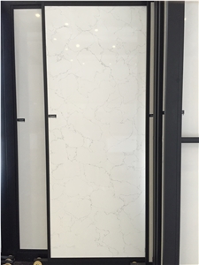 Quartz Stone Bs3421 Ivory White from Guangdong China Solid Surfaces Polished Slabs & Tiles Engineered Stone for Hotel/ Kitchen /Bathroom