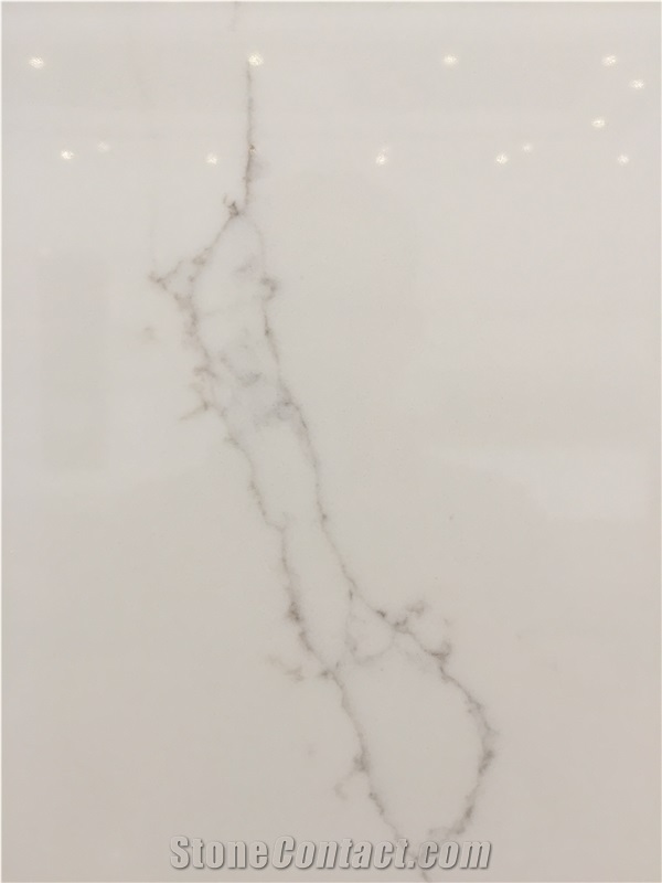 Quartz Stone Bs5102 Calacatta from Guangdong China Solid Surfaces Polished Slabs & Tiles Engineered Stone for Hotel/ Kitchen /Bathroom
