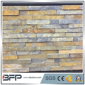 Strip Wall Tile Mixed Color Cultured Stone, Competitive Culture Stone Wall Decoration , Multi Color Slate Wall Panel & Decorated Wall Tiles